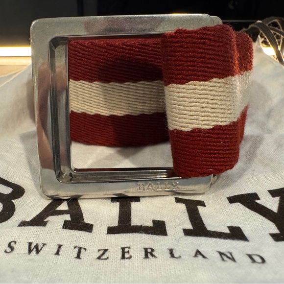Bally Other - Bally Vintage Red and White Striped Men’s Belt